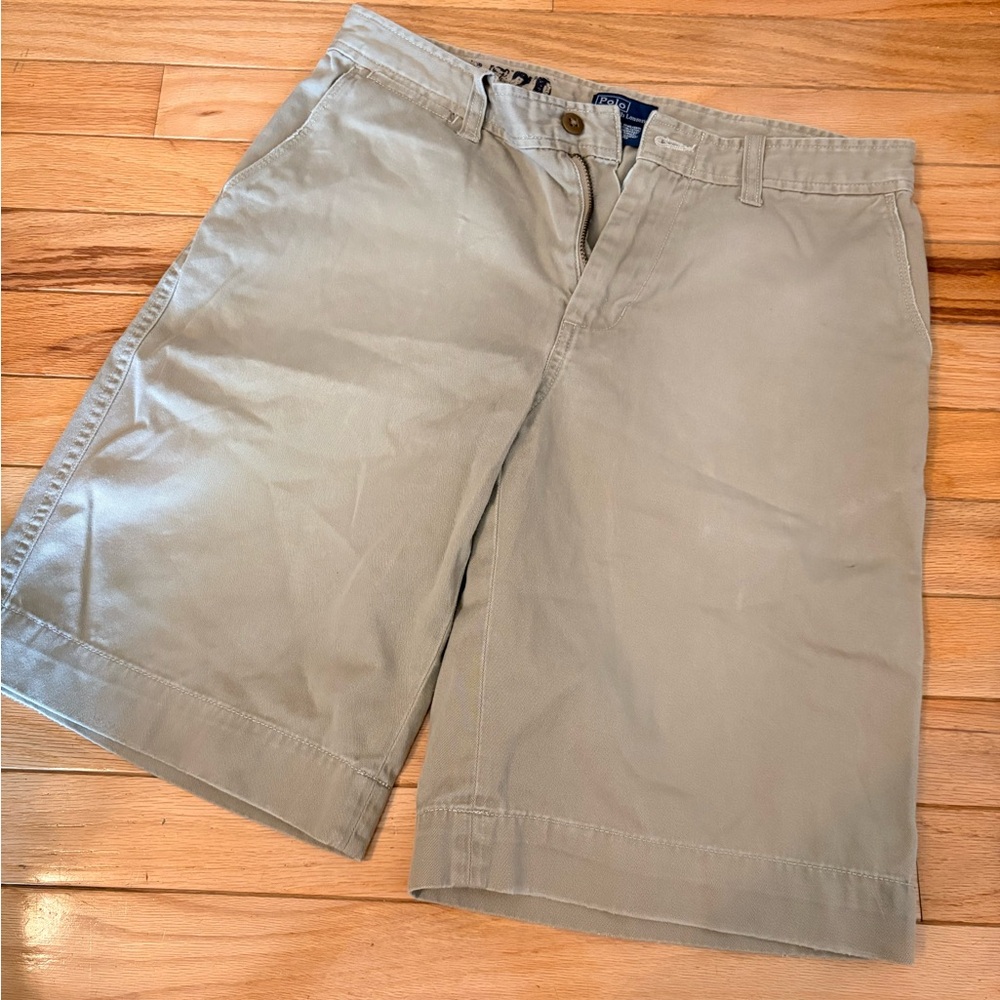Ralph Lauren Boys Khaki Flat-Front Chino Shorts